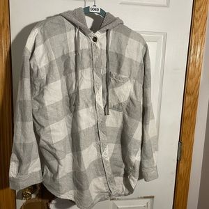 Maurices button down shirt with Sherpa hood 2x